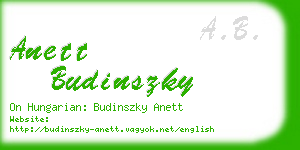 anett budinszky business card